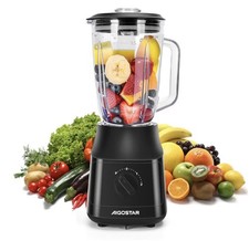 Aigostar 1.5L Blender Smoothie Maker 800W Glass Jug Blender Mixer Smoothie Maker