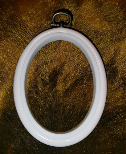 Cream oval embroidery - embroidery, flexi