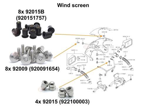 Stainless steel fairing bolts