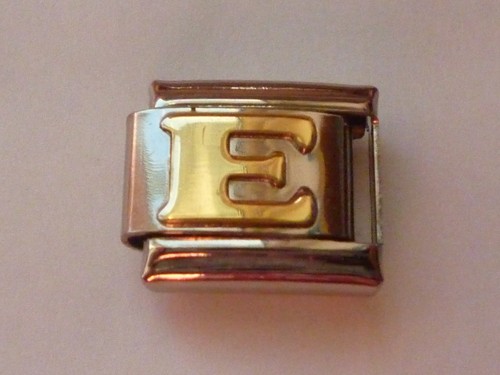 Silver 9mm gold italian charm - ,