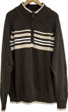 Cedarwood State Mens Brown White Sweater Size L
