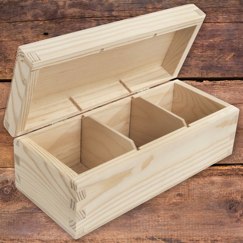 Three compartments wooden box - wooden,