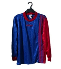 ? Vintage Adidas Football Shirt Blue Red Long Sleeve UK Size S 80s 90s UK Retro