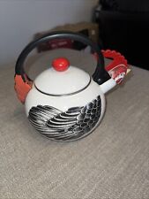Vintage Kamenstein Rooster Enamel Whistling Kettle 80’s