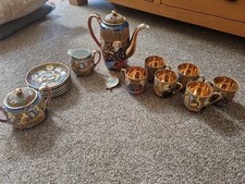 Vintage 1950's Handpainted Genuine Japan Samurai China Tea Set 15 Piece Tea Set