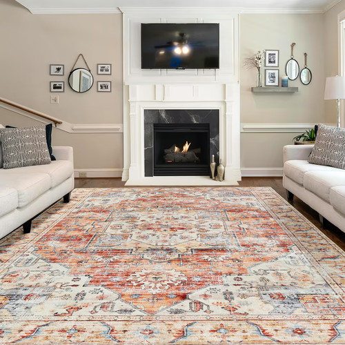 Washable vintage area rug - area,