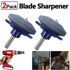 2Pcs Lawnmower Blade Sharpener Lawn Mower Sharpening Garden Tool Rotary Drills