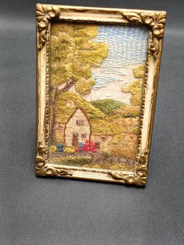 Antique miniature needlepoint - antique,