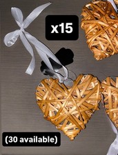 Job Lot Hanging Wicker Hearts Natural Woven Shabby Chic Decoration Bundle Resale