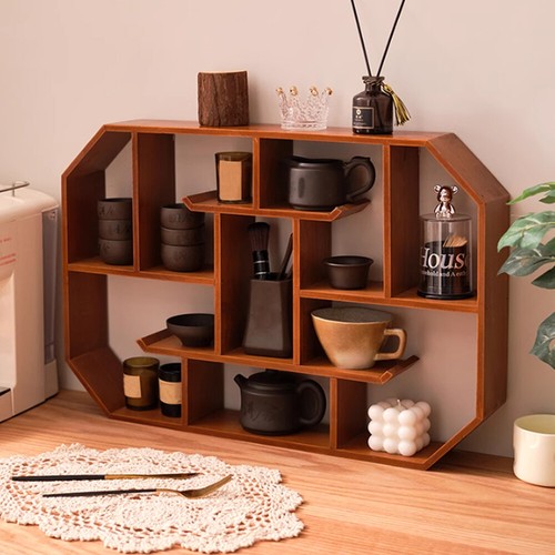 Antique tea shelf pine - shelf,