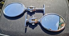 Pair Of Desmo Oval Windscreen Post Pillar Fitting Vintage  Mirrors N/S and  O/S
