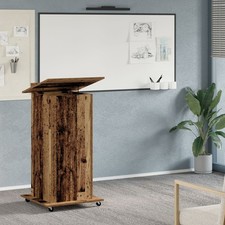 Lectern Podium with Wheels Old