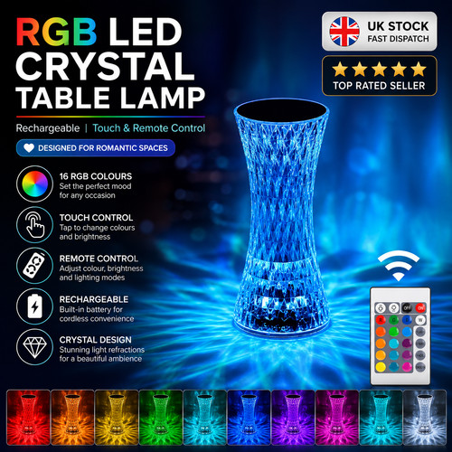 Rechargeable rgb led crystal - rgb,