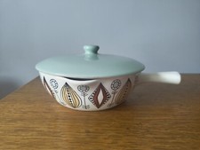 Egersund Pottery Norway Mid Century Lidded Dish with Handle 