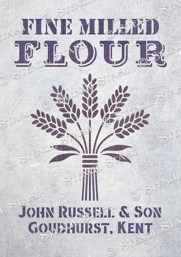 Grain sack flour stencil - grain,