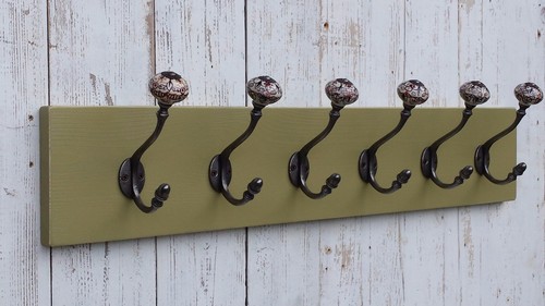 Vintage olive green wooden - green,