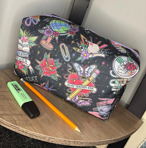 Large black zip makeup pouch - zip,
