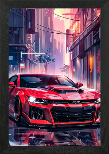 Chevrolet camaro framed - chevrolet, wall