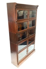 Antique Large Minty Wooden Oak Display Cabinet Barristers Bookcase Glazed Doors