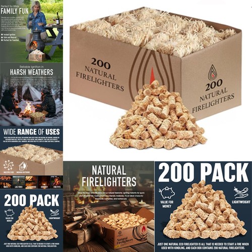 200 pack natural firelighters - pack,