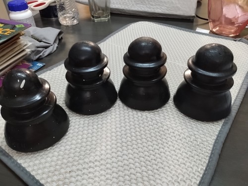 Vintage black plastic - black,