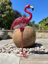 Standing Decorative Flamingo Bird Animal Pink Metal Garden Giftware Ornament