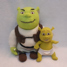 Shrek 12" Universal Studios 2003 With 6" Baby Plush Soft Toys Dreamworks Set
