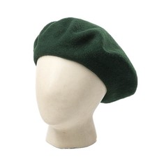 TRIXES French Beret Ladies Fashion Classic Vintage Style Woolly Hat Forest Green