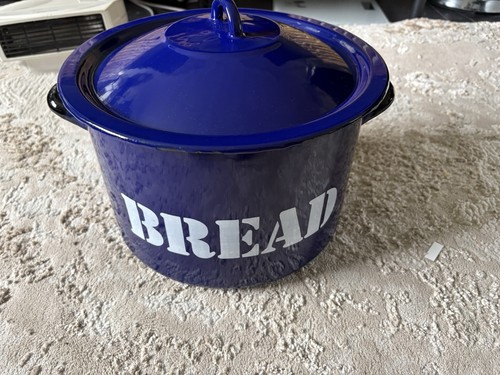 Vintage enamel bread bin made - bread,