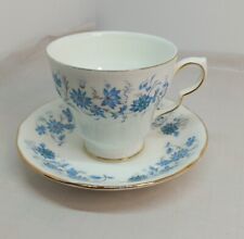 Colclough Braganza Bone China Blue Flowers Cup And Saucer Vintage