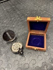 Brass Compass and wooden box