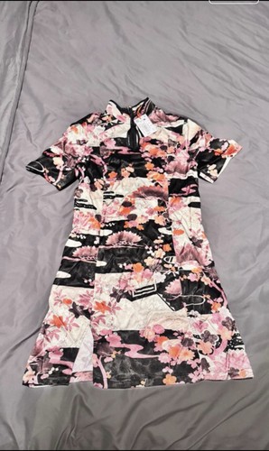 Mandarin jacquard mini dress - mandarin,