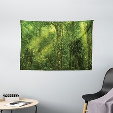 Green Wide Tapestry Sun Beams Tropic Forest