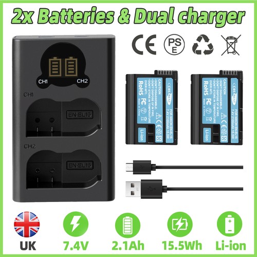 2pcs el15 el15a en - 2pcs, en-el15b