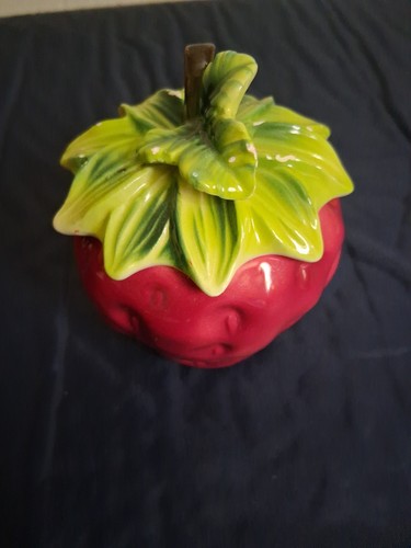 Vintage ceramic strawberry jam - vintage,
