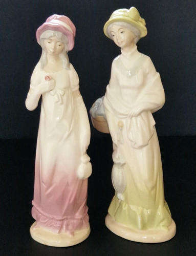 Vintage lady figurines pair - vintage,