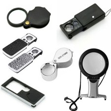 Pocket Magnifier Glass Jeweller LED Magnifying Eye Loupe 5X 6X 10X 30X 60X 90X