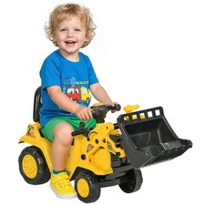 HOMCOM Ride-On Bulldozer Toddler Digger Excavator Scooter Storage Cart