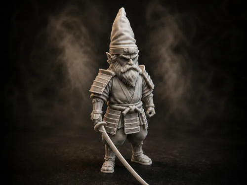 Samurai garden gnome figure - garden,