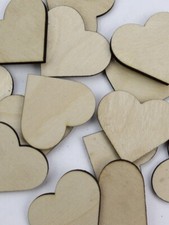 50x Wooden Heart shapes Laser