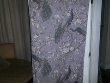 laura ashley belvedere pale iris pair curtains, 64 ins wide x 90 ins long