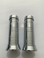 CUSTOM Bicycle Grips CHROME w/LINES Lowrider Beach Cruiser Bikes 