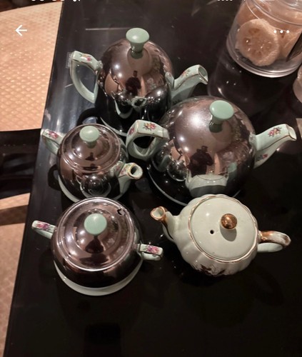 Vintage green teapot setp - green,