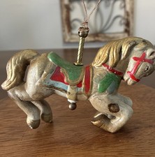 Vintage  Carousel Horse Ornament Brass Center