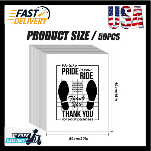Pcs white car paper floor - white,
