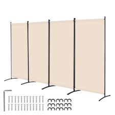 4 Panel Beige Room Divider