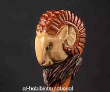 Hand craved ram handle wooden walking cane walking stick ram animal best gift