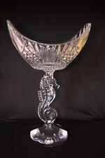 Waterford Seahorse Pedestal Centerpiece Bowl 12" Crystal Signed Tom Brennan