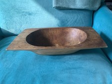 Vintage Rustic Hand Carved Wooden Dough Bowl fruit bowl