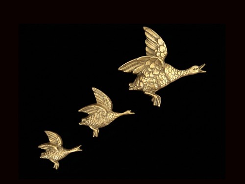 Vintage brass wall plaques - wall,